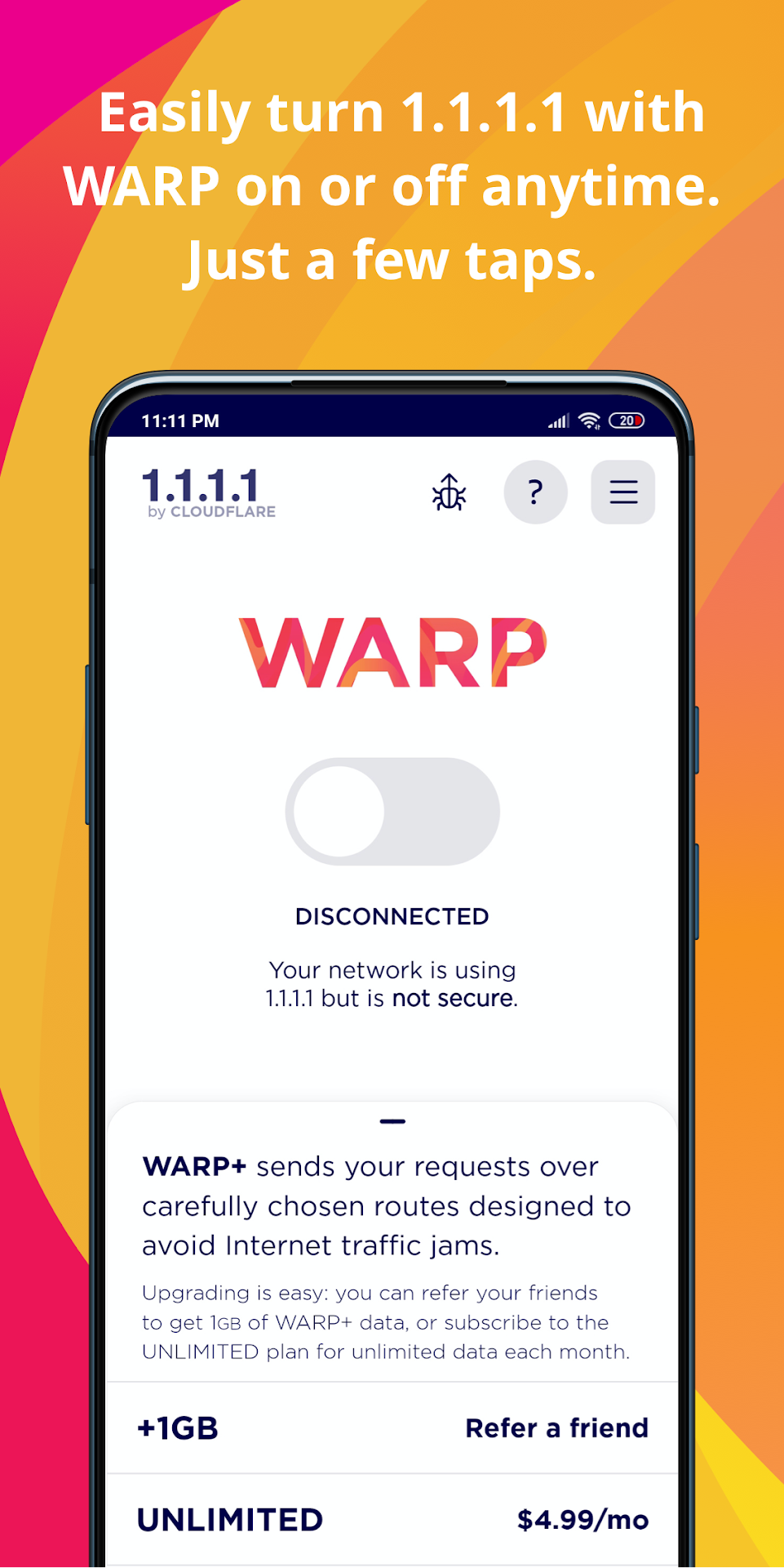 1.1.1.1 + WARP скриншот
